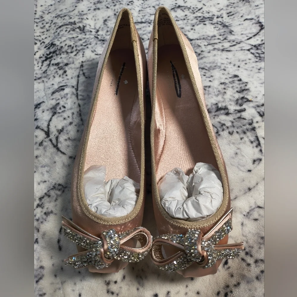 Kate Spade Freya Gold Roasted Peanut Ballet Flats - US 8 defaced